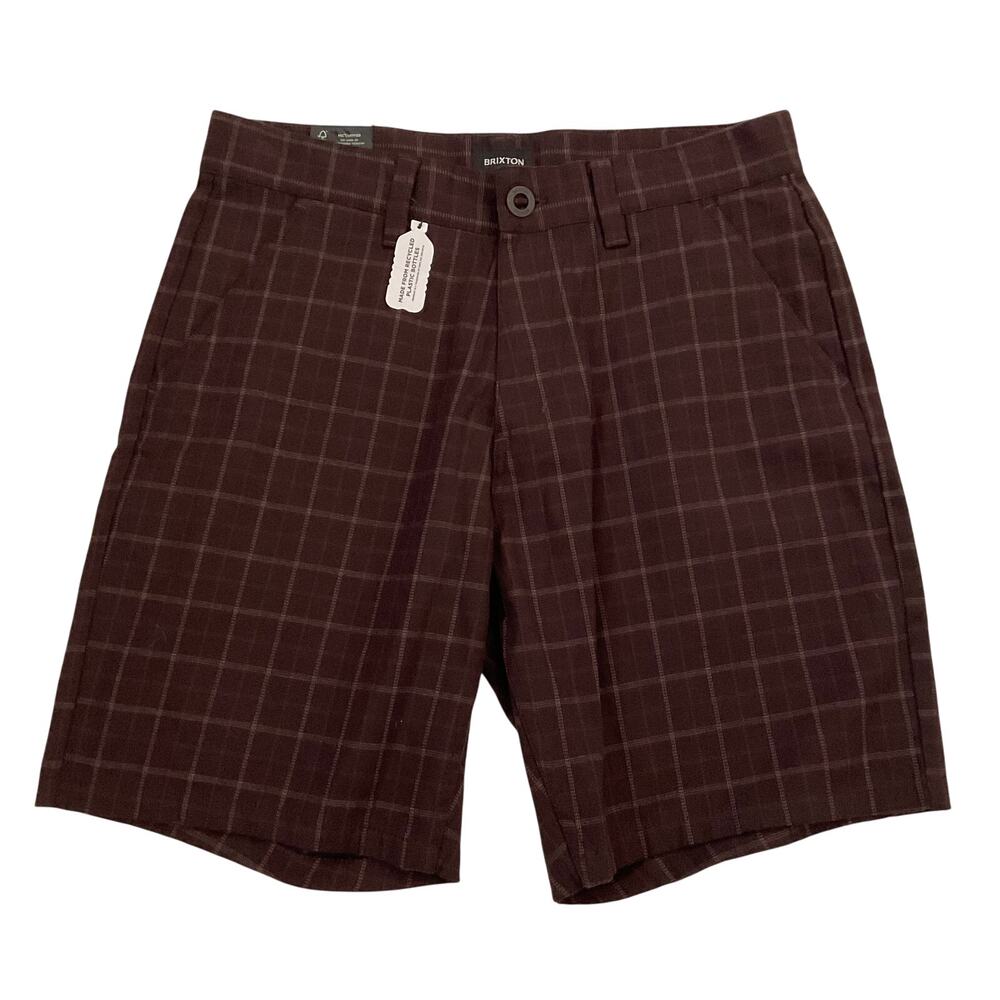 Brixton Men’s Choice Chino Short -‎ Brown Plaid - Size 31 - NEW